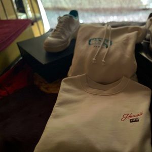 Shoes and two sweaters with it